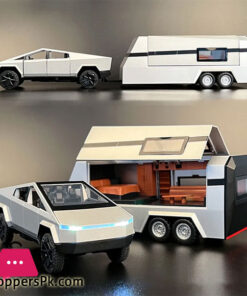 1:32 Teslas Cybertruck Trailer Car MPV VAN Alloy Diecasts Toy Vehicles Metal Toy Car Model Sound and light