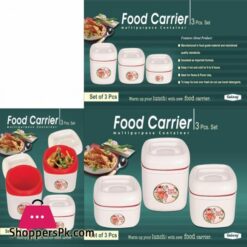 3 Pcs Galaxy Food Carrier Hot Pot Set 3 Piece Roti Hot Pot