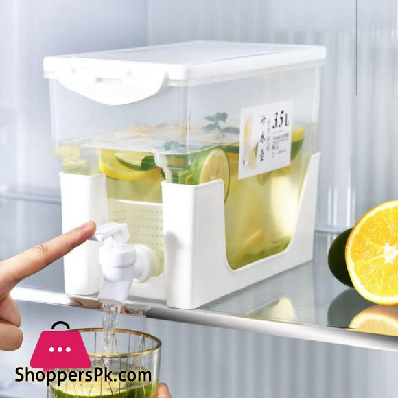 Drink Dispenser For Fridge,Beverage Dispenser 3.5L Cold Kettle with Faucet  Lemonade Dispenser,Juice Containers With Lids For Fridge, Parties And