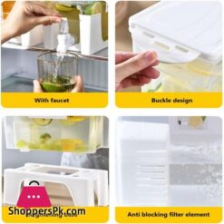 1.5 Liter Drinks Dispenser With Dual-Use Stand Juice Dispenser Fridge Water Dispenser Juice Container Plastic Milk Bottle Dispenser For Making Teas And Juices 12 35L Drinks Dispenser With Dual Use Stand Juice Dispenser Fridge Water Dispenser Juice Container Plastic Milk Bottle Dispenser For Making Teas And Juices