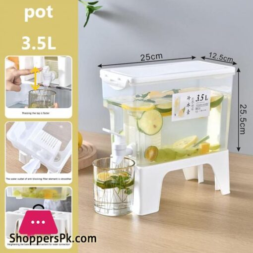 35L Drinks Dispenser with Dual Use Stand Juice Dispenser Fridge Water Dispenser Juice Container Plastic Milk Bottle Dispenser for Making Teas and Juices