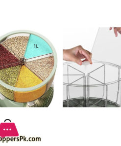 High Quality 360 Rotating Dispenser For Kitchen Rice Dispenser Dry Food Dispenser 6 Grid Grain Storage Container Egg Organizer Grain Food Storage Box 40 High Quality 360 Rotating Dispenser For Kitchen Rice Dispenser Dry Food Dispenser 6 Grid Grain Storage Container Egg Organizer Grain Food Storage Box - Image 9