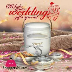 4 Pcs Gift Pack Royal Stylo Glass Top 3 Hot Pot Set 1 Piece Water Cooler 14 Litre In Gift Packing Biryani Roti Bbq Hot Pot Gift Set