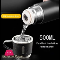 Stainless Steel 500Ml Thermos Water Bottle Gift Set Vacuum Flasks Portable Gym Fitness Hot Water Insulation Cup With Cup Water Bottle With Lid Multicolor