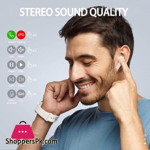 Air31 Wireless Earbuds Bluetooth 53 Earphones Transparent with Deep Bass Hi Fi Stereo Sound Headphone Built in Mic Charging Case Suitable for iPhone Android Laptop