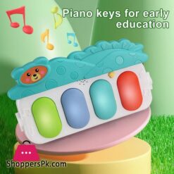 Whdjspin Baby Play Mat Baby Gym Piano With Music Lights Thicked Playmats Floor Gyms For Newborn 0 36 Months Baby Playmat With 5 Rattle Toys Zoo Print