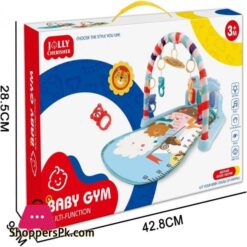 Whdjspin Baby Play Mat Baby Gym Piano With Music Lights Thicked Playmats Floor Gyms For Newborn 0 36 Months Baby Playmat With 5 Rattle Toys Zoo Print