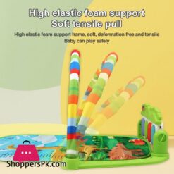Whdjspin Baby Play Mat Baby Gym Piano With Music Lights Thicked Playmats Floor Gyms For Newborn 0 36 Months Baby Playmat With 5 Rattle Toys Zoo Print