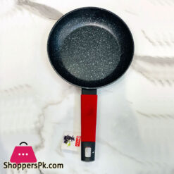 Baroly Granite Frying Pan With Induction Bottom And Wooden Texture Handles With Silicone 20Cm