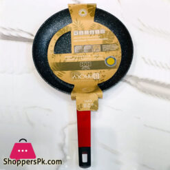 Baroly Granite Frying Pan with Induction Bottom and Wooden Texture Handles with Silicone 28cm