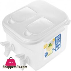 Beverage Drink Dispenser Fruit Cool Water Pitcher Summer Ice Water Infuser Kettle Dual Compartment Water Jug With Spigots Refrigerator Special Cold Drink Bucket Water Container