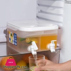 Beverage Drink Dispenser Fruit Cool Water Pitcher Summer Ice Water Infuser Kettle Dual Compartment Water Jug With Spigots Refrigerator Special Cold Drink Bucket Water Container