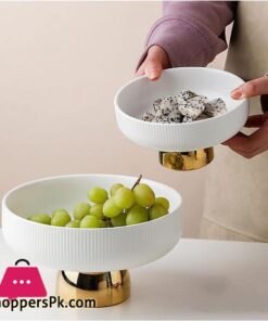 LXLTL 2 Pcs Fruit Holder Ceramics Fruit Basket Tall Feet Snack Tray Fruit Bowls for Kitchen Dining Table Decoration Fruit Basket500 Ml1100 Ml