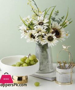 Ceramic Stylish Fruit Bowls With Gold Foot Large - 10 Inch 46 Lxltl 2 Pcs Fruit Holder Ceramics Fruit Basket Tall Feet Snack Tray Fruit Bowls For Kitchen Dining Table Decoration Fruit Basket500 Ml1100 Ml