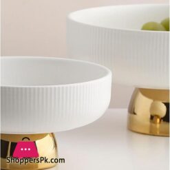 Lxltl 2 Pcs Fruit Holder Ceramics Fruit Basket Tall Feet Snack Tray Fruit Bowls For Kitchen Dining Table Decoration Fruit Basket500 Ml1100 Ml