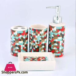 Creamic Multi Color Bath Set of 4