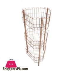 BA 8812 Diamond Vegetable basket Rose Gold 3 Layer