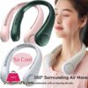 New Portable Neck Fanfoldable Hands Free Bladeless Neck Fan Wearable Cooling Neck Fan Perfect For Travel Sports