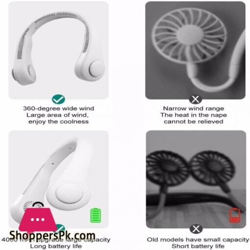New Portable Neck FanFoldable Hands Free Bladeless Neck Fan Wearable Cooling Neck Fan Perfect for Travel Sports
