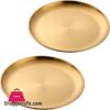 Buyer Star 2 Packs Metal Dinner Plates Stainless Steel Color Heavy Duty Kitchenware Round Metal 9 Inch Plates Dishwasher Safe Bpa Free Use For Bbq Steakgold