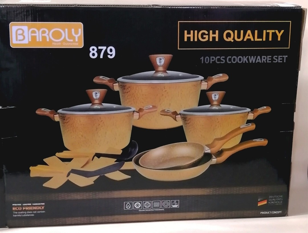 Baroly 10 Pcs Non Stick Cookware Set
