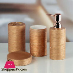 Ceramic Bathroom Accessories Set Silver Bath Set Pack Of 4