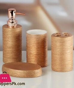 Ceramic Bathroom Accessories Set Silver Bath Set Pack of 4