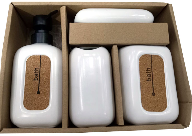 Ceramic Bone China Corsa Bathroom Set Of 4