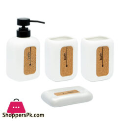 Ceramic Bone China Corsa Bathroom Set of 4