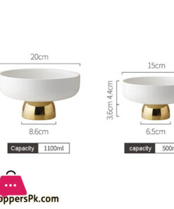 Ceramic Stylish Fruit Bowls With Gold Foot Large - 10 Inch 49 Ceramic Stylish Fruit Bowls With Gold Foot Large - 10 Inch - Image 6