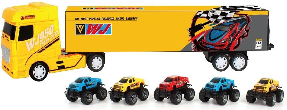 Childrens Toy Inertia Truck With 5 Cars