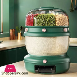 Cornflakes Dispenser Rotating Rice Bucket Insect Proof Moisture Proof Storage Divided Container Household Kitchen Grain Dispenser