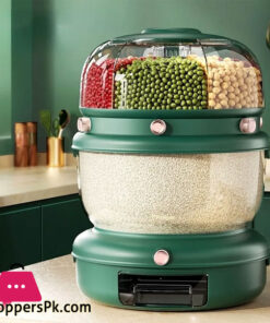 Cornflakes Dispenser Rotating Rice Bucket Insect Proof Moisture Proof Storage Divided Container Household Kitchen Grain Dispenser