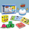 Emoticon 4 Player Battle Cube Table Games Educational Toys Face Blocks Cube Building Block Puzzle Interactive Board Game