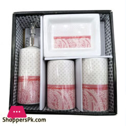 Empire Home 4 Piece Bathroom Accessory Ceramic Set