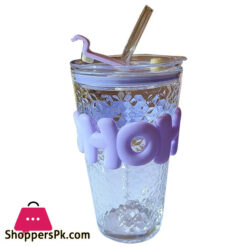 Hammer Double Drink Straw Cup High Beauty Coffee Cup Scald Proof Glass Cold Drink Juice Cup Milk Cup Covered Cup
