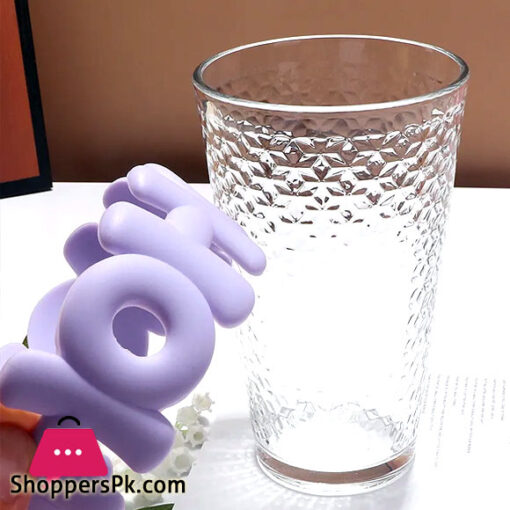 Hammer Double Drink Straw Cup High Beauty Coffee Cup Scald Proof Glass Cold Drink Juice Cup Milk Cup Covered Cup