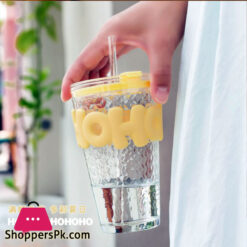 Hammer Double Drink Straw Cup High Beauty Coffee Cup Scald Proof Glass Cold Drink Juice Cup Milk Cup Covered Cup