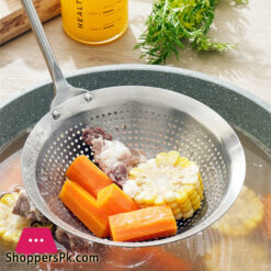 High Quality Stainless Steel Colander Filter Cooking Utensils Spoons Frying Pan Colander Drainer Food Colander Dish Drainer Strainer Fry Jhara Size : 16Cm