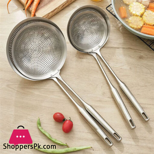 High Quality Stainless Steel Colander Filter Cooking Utensils Spoons Frying Pan Colander Drainer Food Colander Dish Drainer Strainer Fry Jhara Size : 16CM