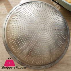 High Quality Stainless Steel Colander Filter Cooking Utensils Spoons Frying Pan Colander Drainer Food Colander Dish Drainer Strainer Fry Jhara Size : 16Cm