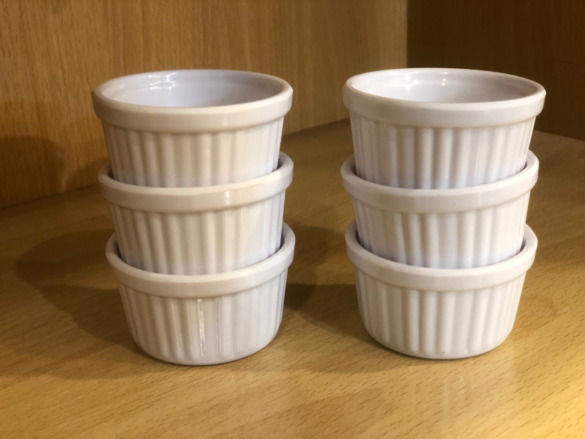 King Melamine Ramekin Cup Cake Custard Dessert Dishes Snack Baking Cup White- 3 Inches- 6 Cups