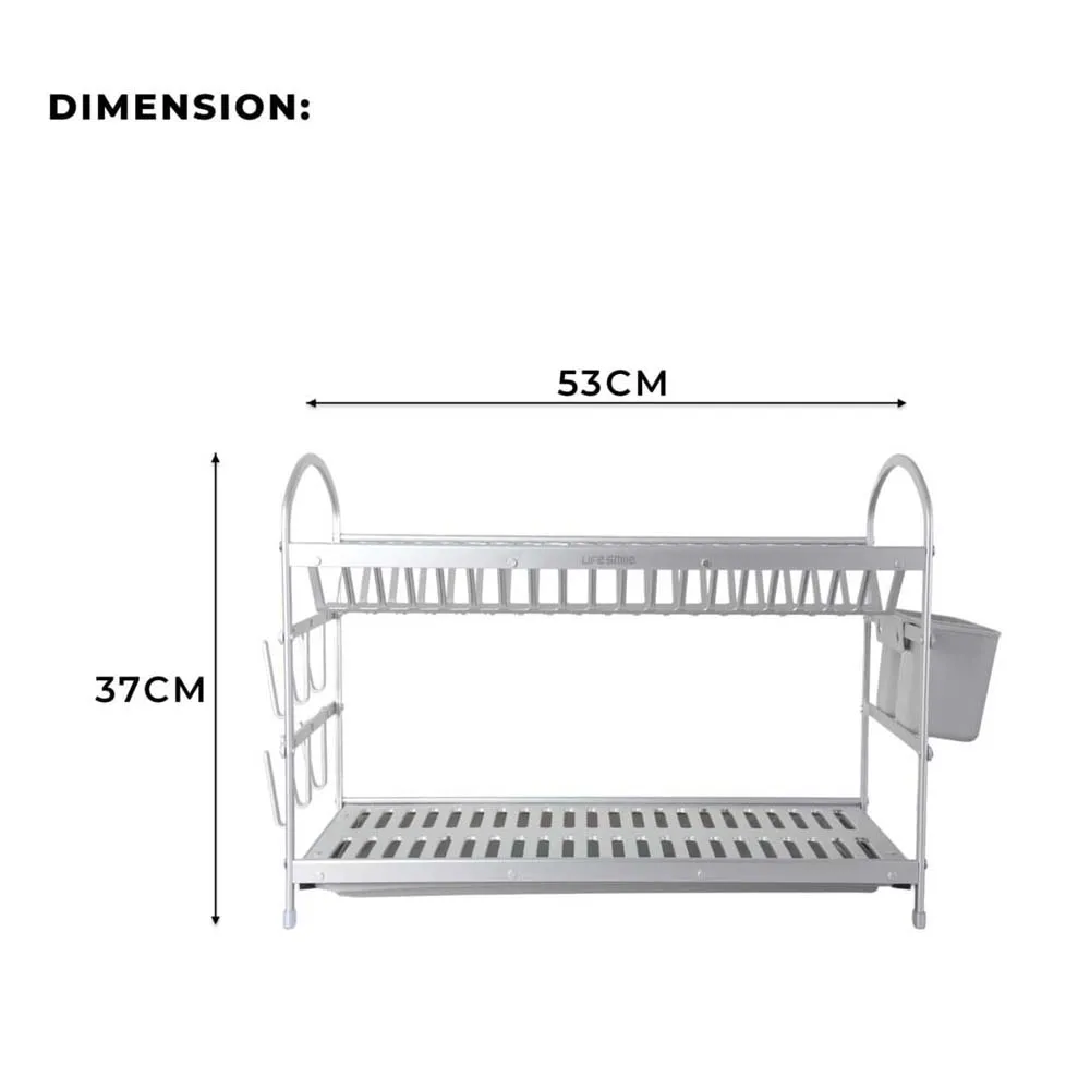 Life Smile 2 Tier Aluminium Dish Rack