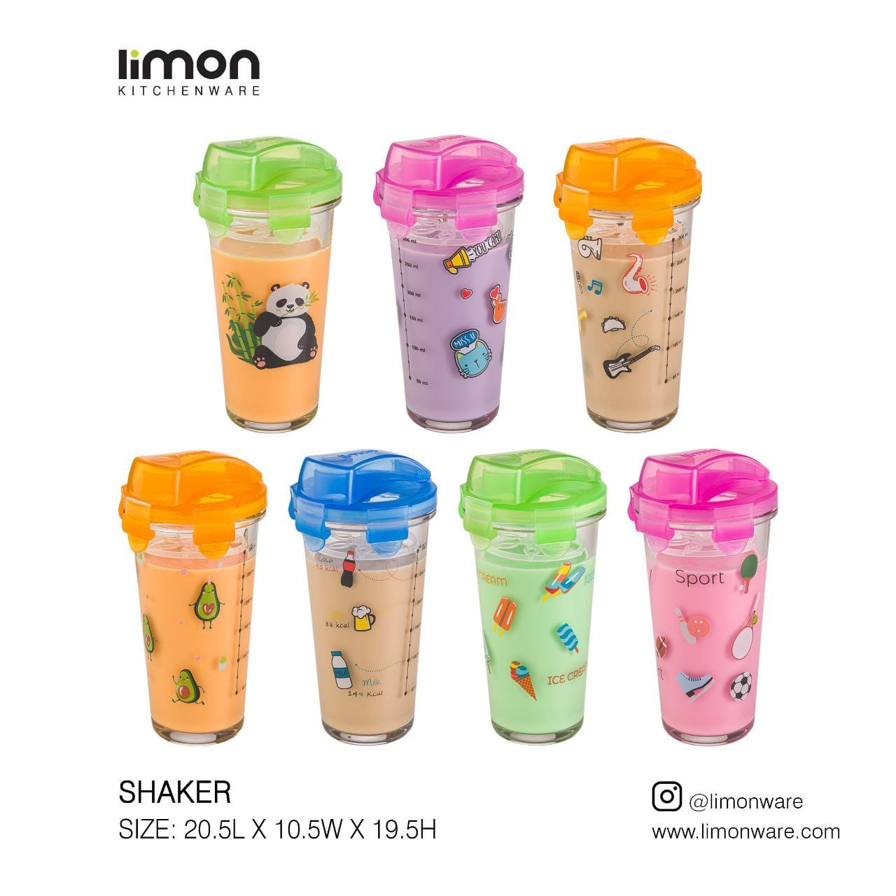 Limon Printed Glass Shaker Glass Iran Made - 2215