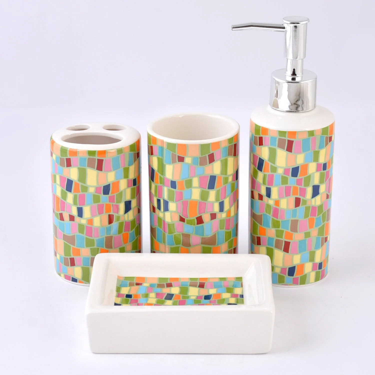 Multi Color Ceramic Bath Set