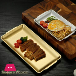 Goldenstainless Steel Shallow Trays Bbq Sushi Flat Dish 22 X 14 Cm