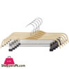 Wooden Clothes Hangers with Clip Pack of 3 Clothes Hangers and Trouser Hangers