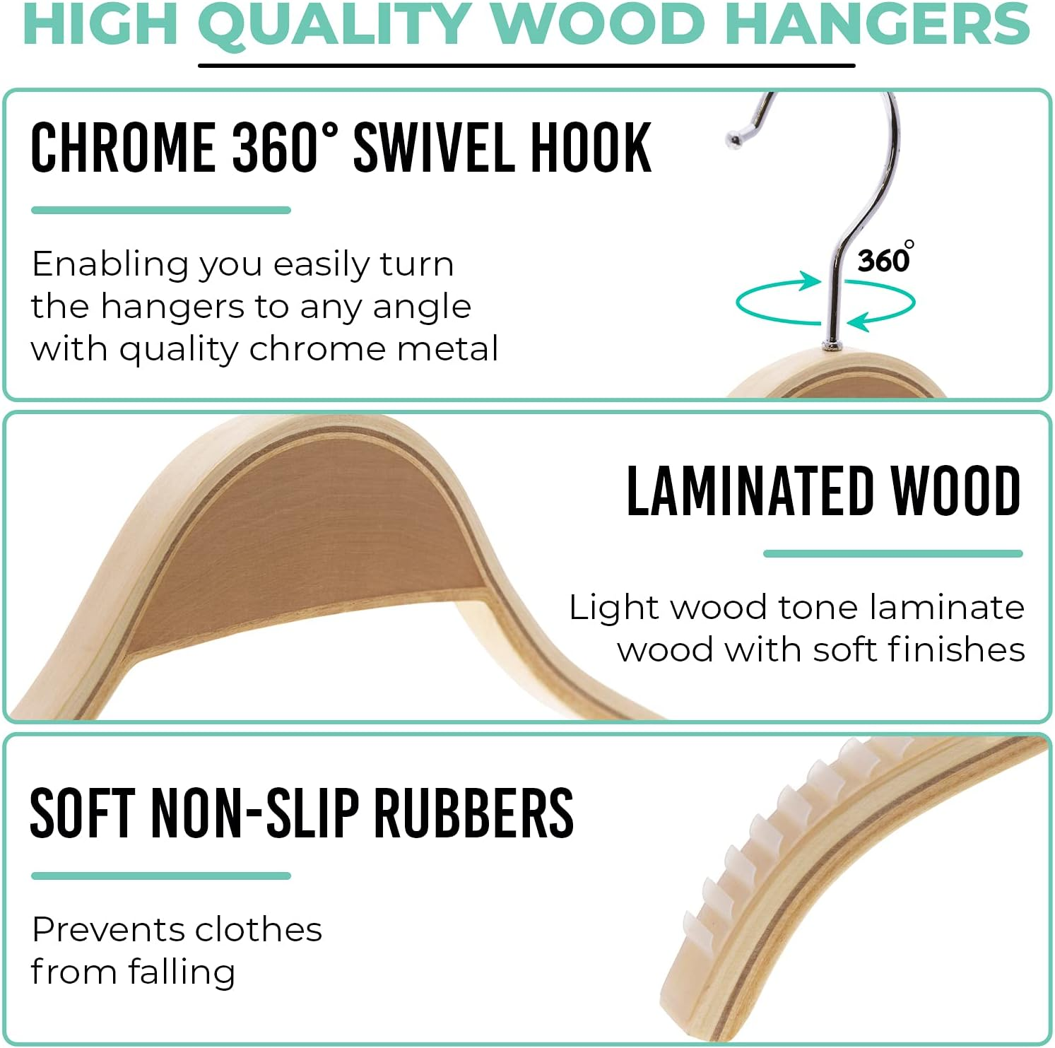 Wooden Clothes Hangers With Clip Pack Of 3 Clothes Hangers And Trouser Hangers