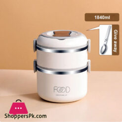 3 Layer Stainless Steel Lunch Box With Spoon Portable Japanese Style With Thermal Bag