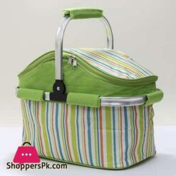 20L Insulated Picnic Basket Large Aluminum Frame Basket Cooler Bag Ultra size Folding Collapsible Basket